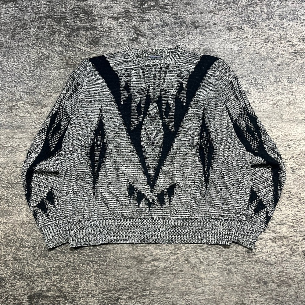 Vintage 90s‎ Boulevard By Block Sweater Mens XL Gray Grandpa Core Cozy Acrylic